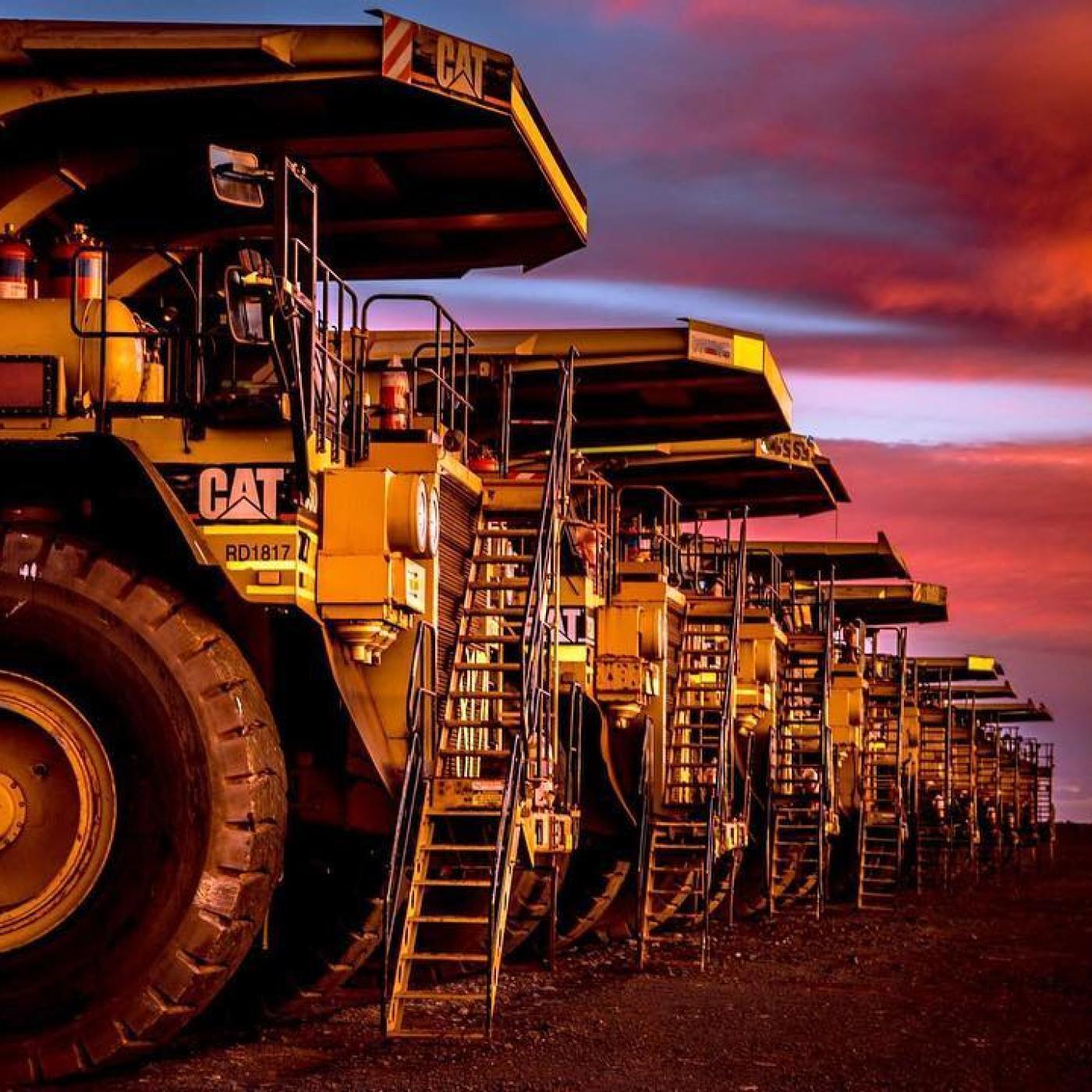 Mining operations heavy machinery at work