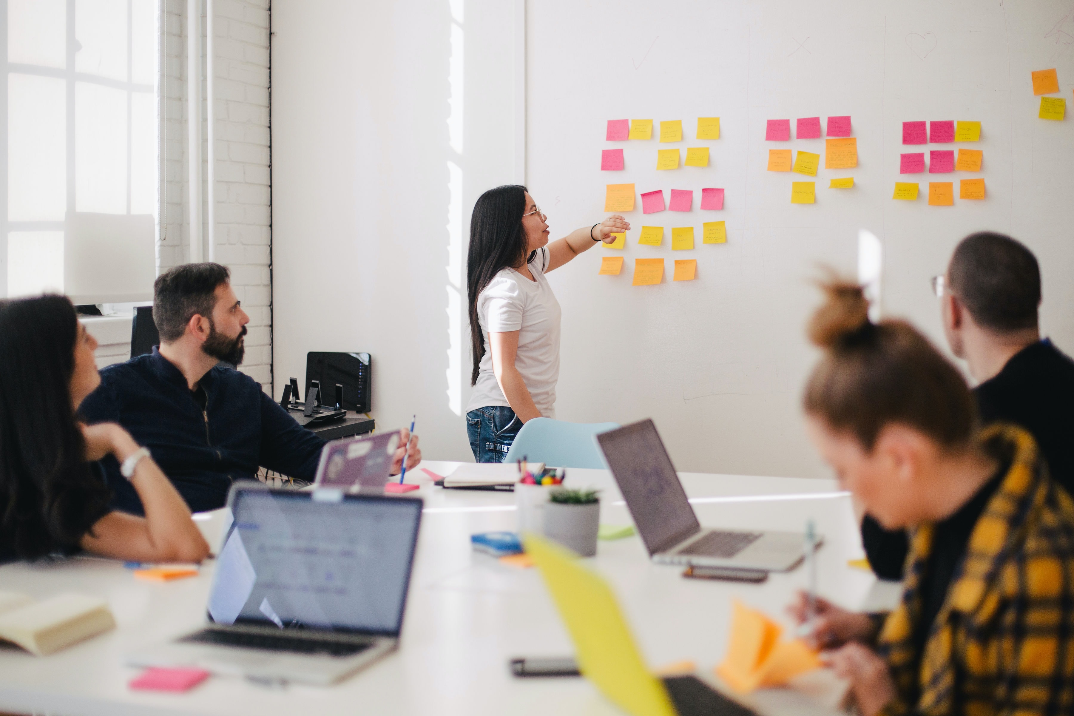 Collaborative team meeting on fintech platform design