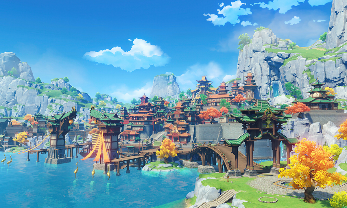 Genshin Impact Liyue Harbour landscape