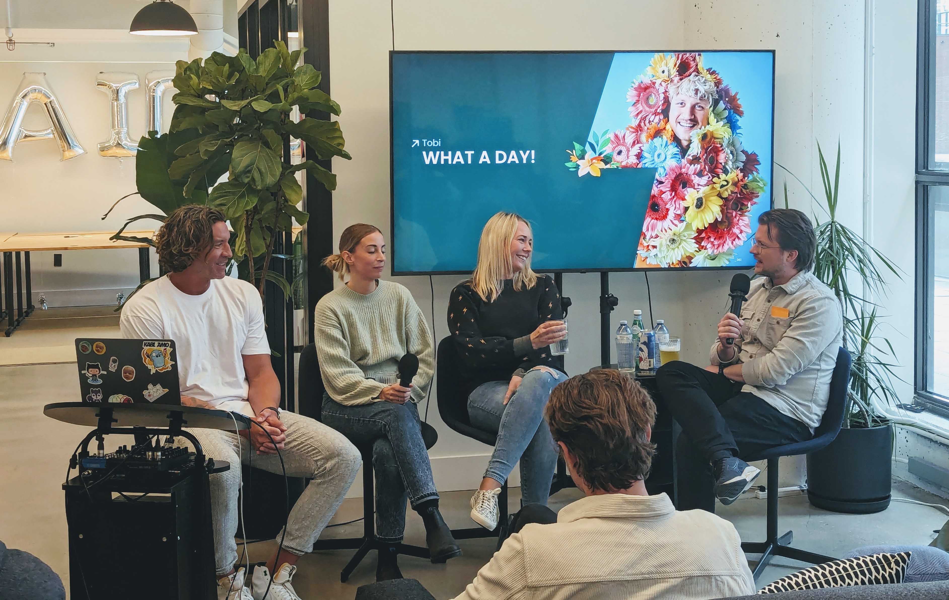 Allan hosting a panel discussion